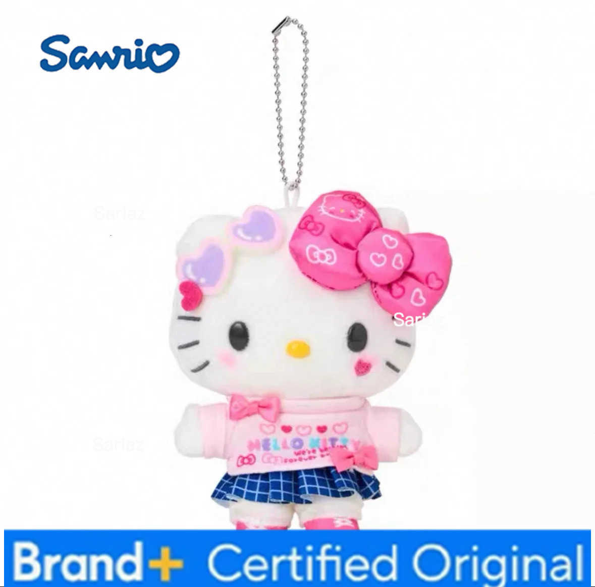 Sanrio School Style Hello Kitty My Melody Plush Keychain 90s Gal Flower Kawaii Bag Charm For Girls Gift H251225