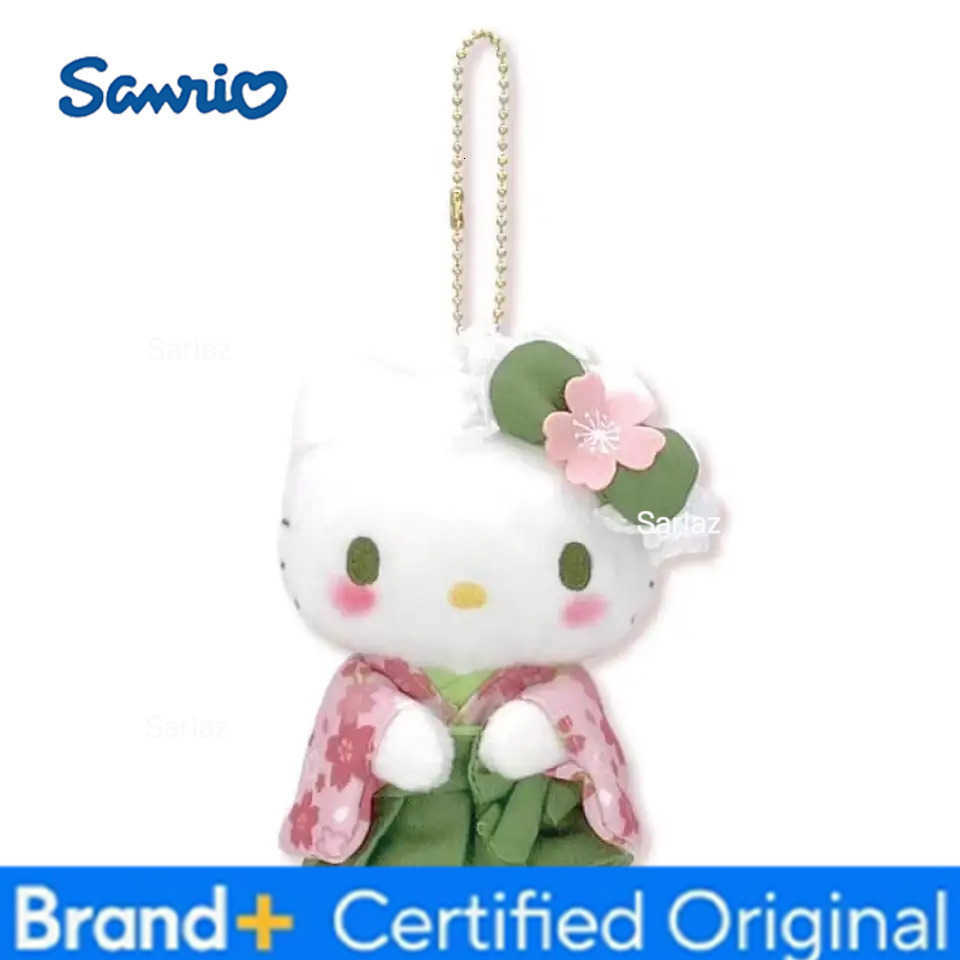 Sanrio Kawaii Melody Hello Kitty Sakura kimono zipper plush doll keychain Backpack pendant decoration accessories birthday gift H251225