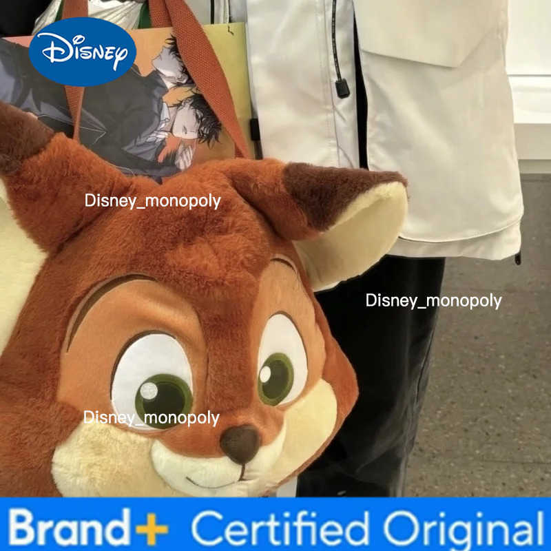 Disney Zootopia Cute Cartoon Nick Wilde Plush Doll Shoulder Bag Cute Furry Crossbody Bag H251225