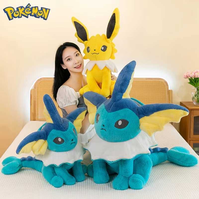 Pokemon 45/60/80CM Big Size Pokmon Jolteon Plushies Vaporeon Cartoon Anime Stuffed Ornament Comfortable Soft Doll Childrens Toy Gift W251225