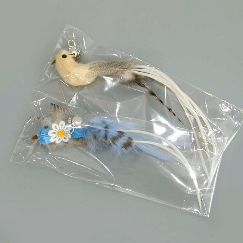Bird Realistic Style Long Handled & Cat Teaser With Replaceable Feather Tips Cat Toy Pet Supplies