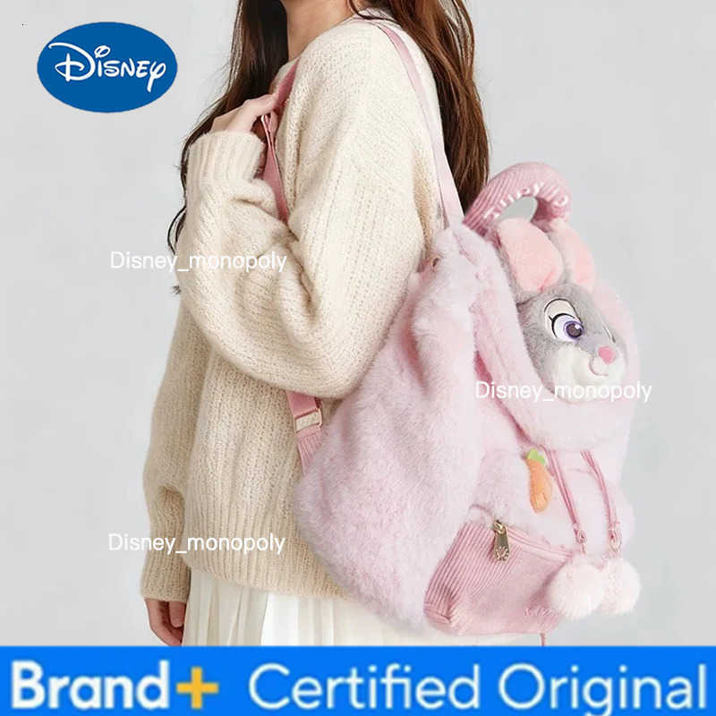 Disney Zootopia 2 Plush Backpack Cartoon Judy Nick Winter Girl Backpack Birthday Gift - Flip Cover Magnetic Buckle Elastic Rope H251225