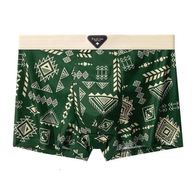 4Pcs Boxer Shorts Men's Underwear Ice Silk Underpants Sexy Panties Printed Boyshort Breathable Elastic Lingerie Plus Size L-4XL X251225