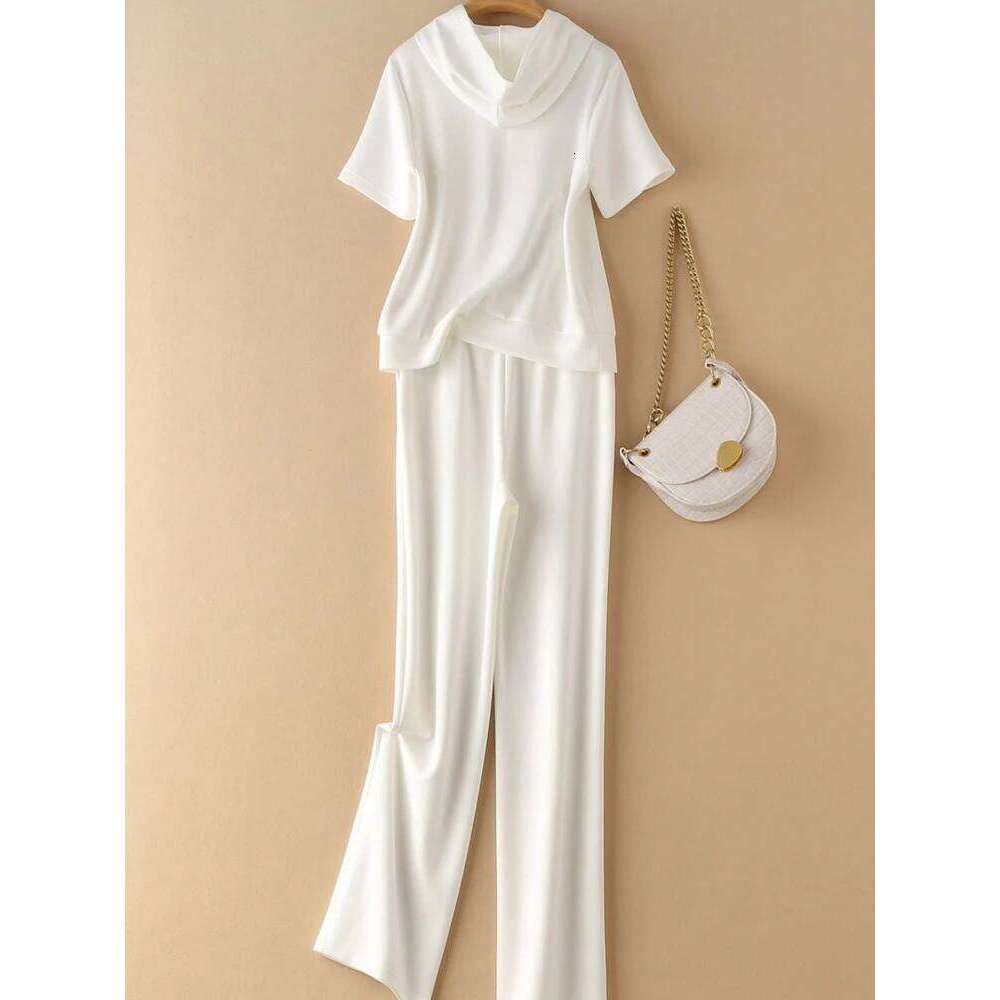 Designer Clothes Early Spring Women S Stylish And Casual Age Reducing Slimming Short Sleeved Sports Top Wide Leg Pants Fashion Two Piece Set Hot Selli