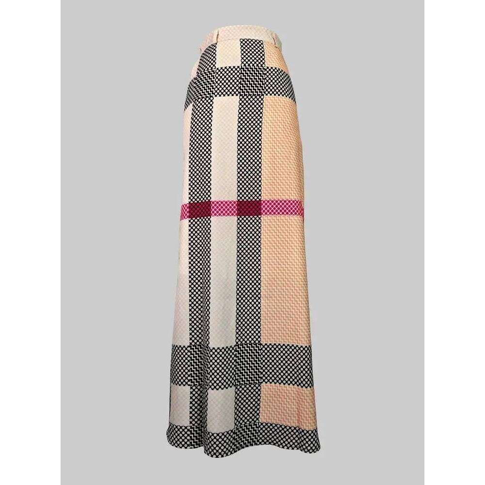 Designer Clothes Plaid Skirts For Women Printed Skirt Casual Khaki High Waisted Loose Spring Summer Fashion Bottoms Female Clothing Hot Selling