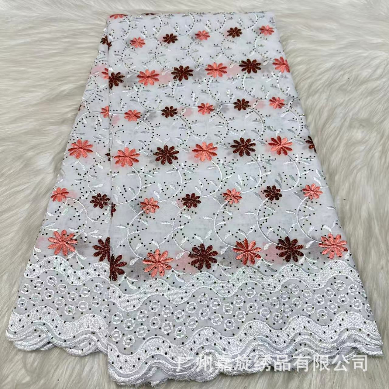 Latest Swiss Voile Lace In Switzerland Embroidered Cotton African Lace Fabric High Quality For Women Wedding Party QF0927 240618