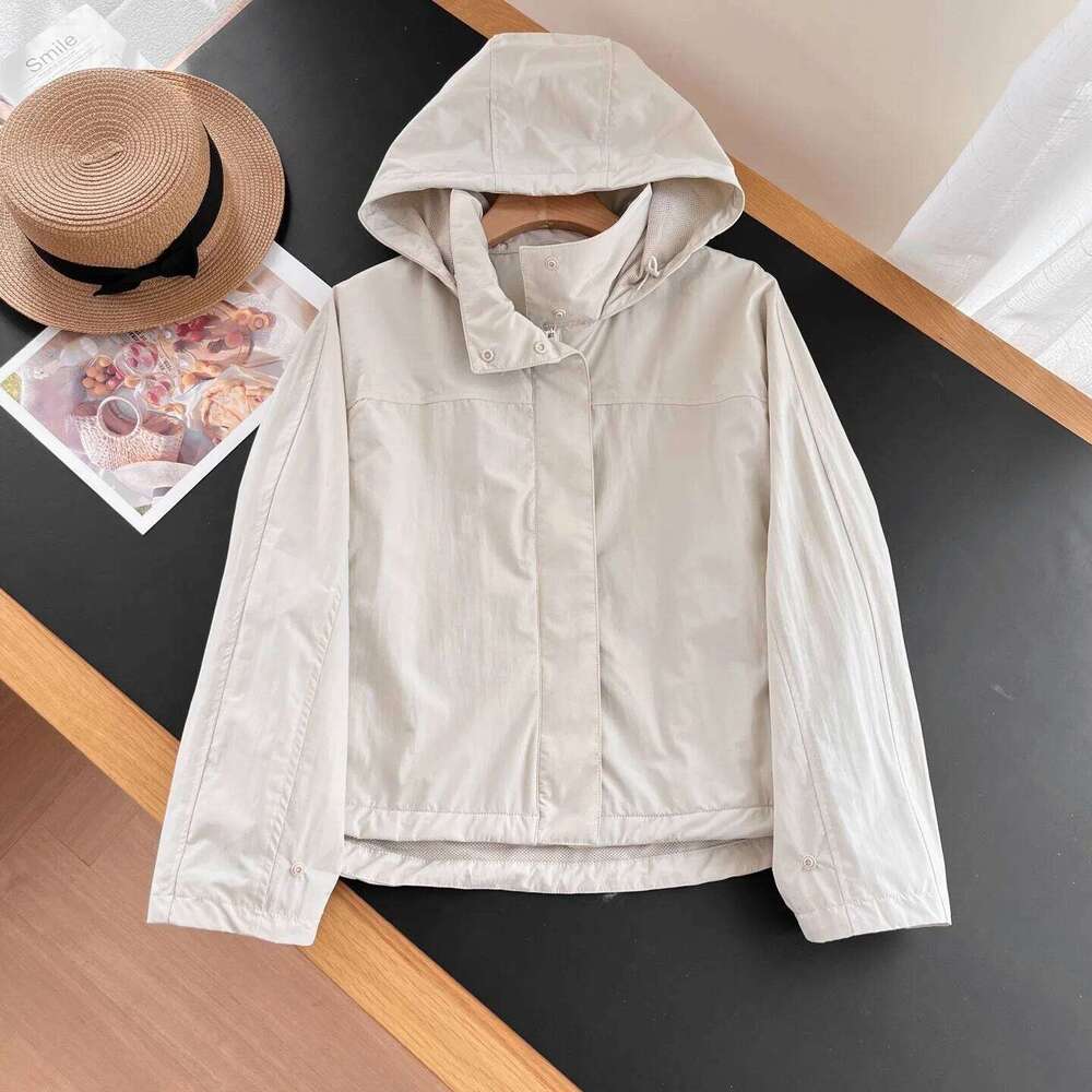 Windproof Designer Fashion 2026 Stand Collar Women's Outdoor Casual Hooded Thin Coat Jacket