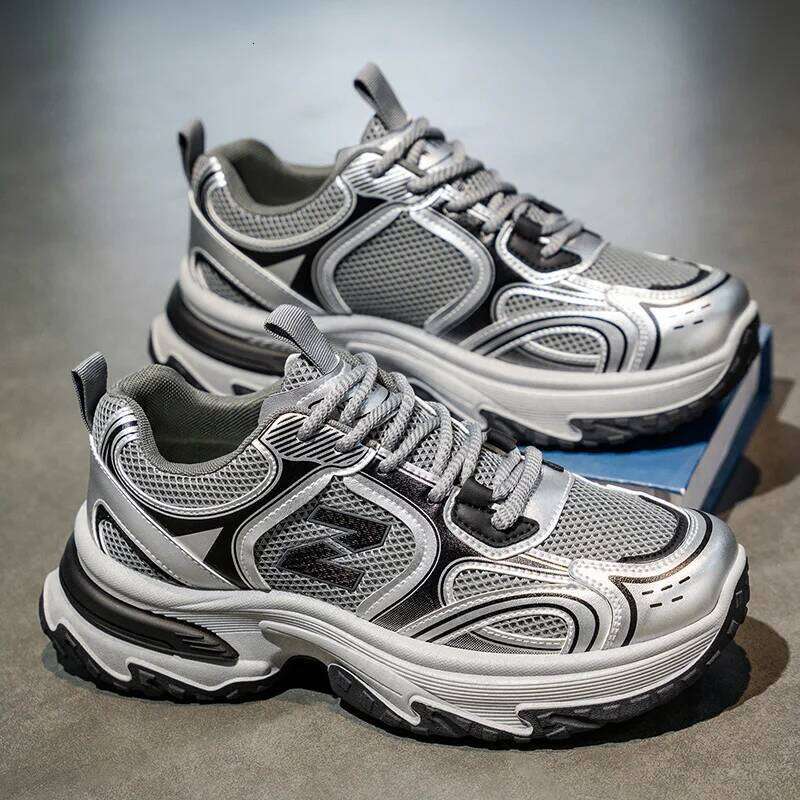 2025 New Thick Soled Height - Increasing Men's Sneakers Style Mesh Breathable Versatile Casual Shoes 25M1225