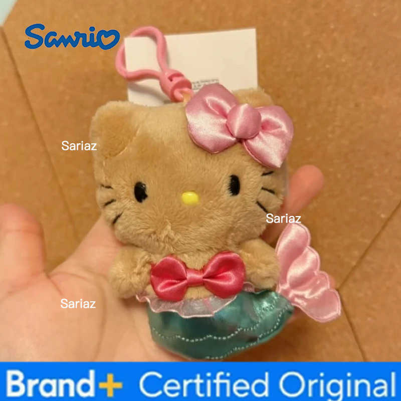 Sanrio New Cute Kitten Plush Keychain Cartoon Animal Cross Dressing Doll Couple Backpack Pendant Car Hanging Decoration Christmas Gift H251225