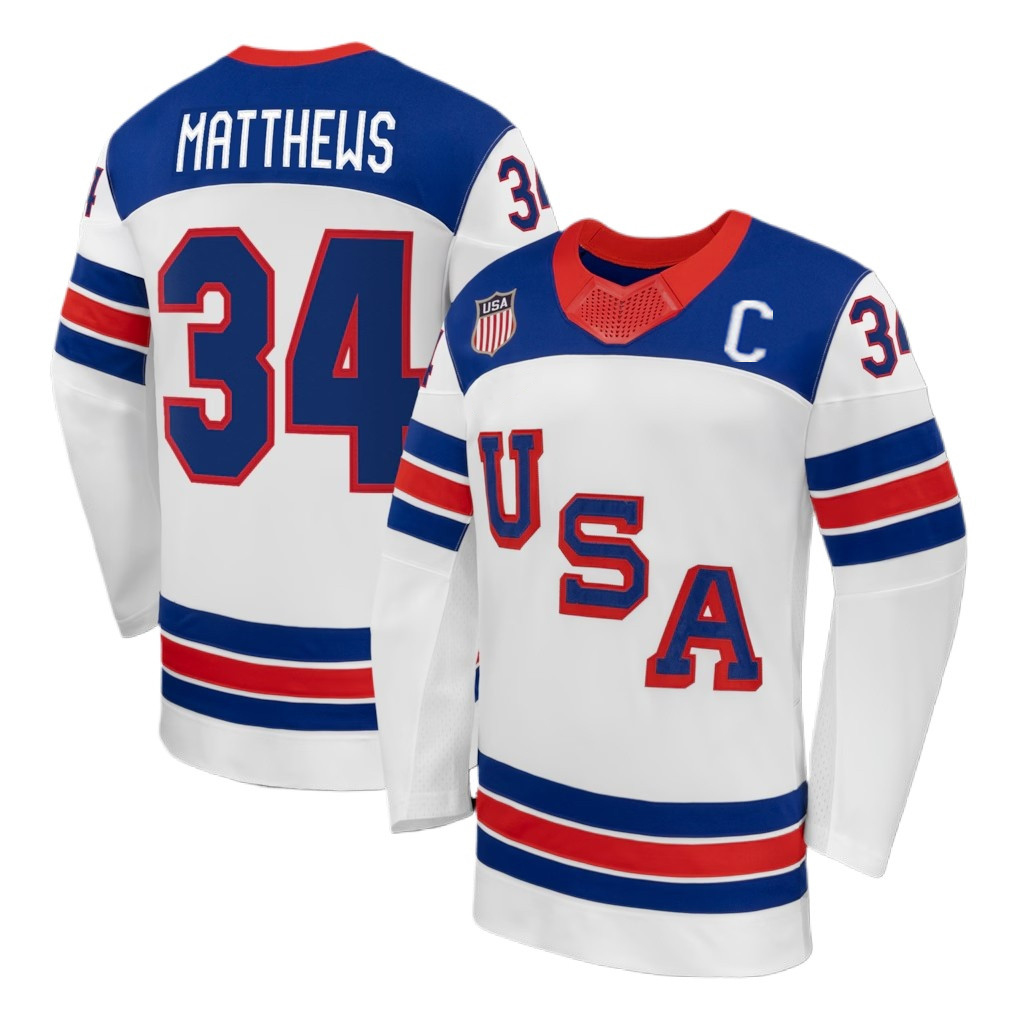 86 Jack Hughes USA hockey jersey 2026 Olympices Jersey 19 Matthew Tkachuk Tage Thompson Dylan Larkin Brady Tkachuk Auston Matthews Jack Eichel Clayton