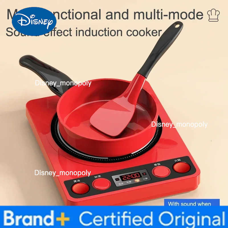 Disney Kids Toys Pretend Play Red Kitchen Toys Simulation Food Cooking Girls Boys Educational Play House Interactive Toys for Children H2512251