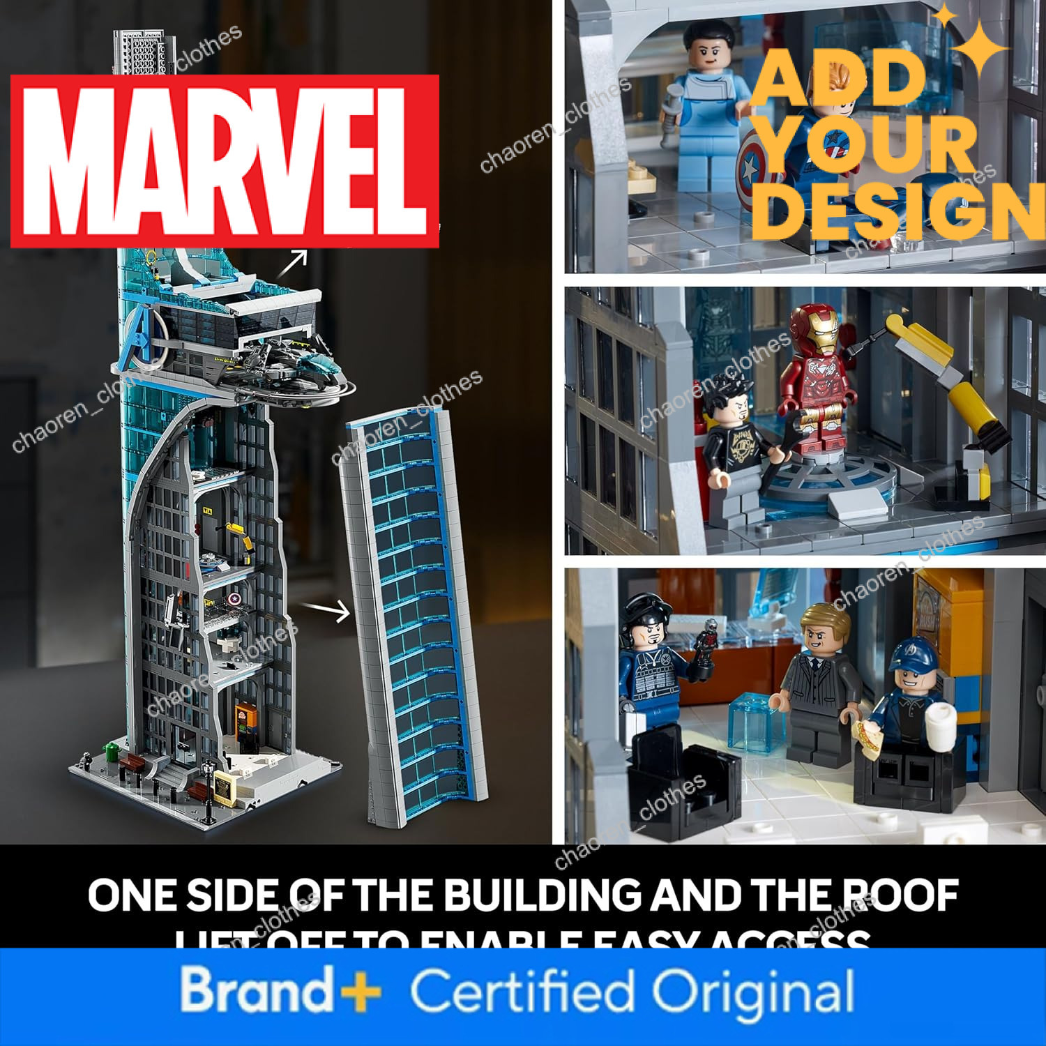 LEGO Avengers Tower Building Kit, Detailed Recreation of The Iconic HQ Featuring Classic Movie Scenes, 31 Figures Authentic Accessories, Gift for Marv