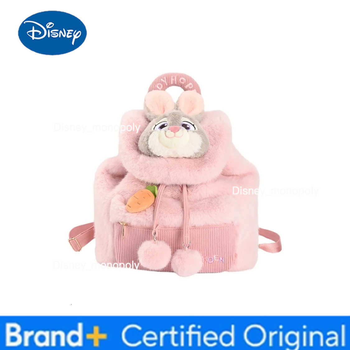 Disney Potdemiel Genuine Judith Nick Winter Language Plush Bag Cute Fashion Versatile Large Capacity Backpack GirlS Backpack H251225