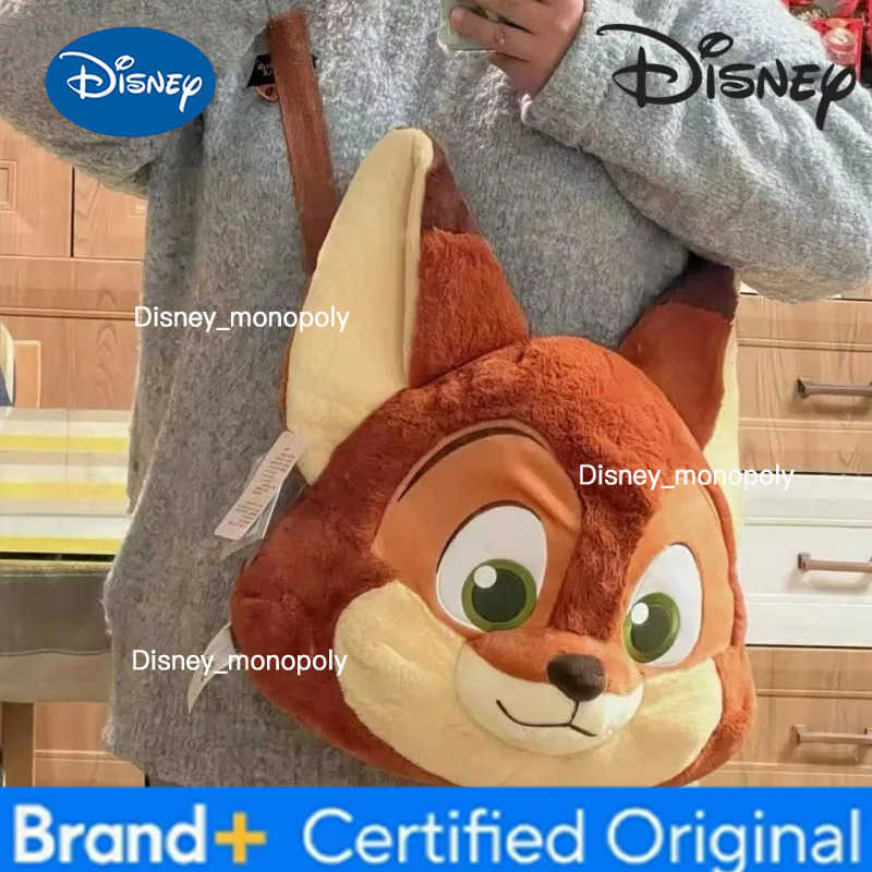 Disney Zootopia Nick Wide Anime Peripheral Cartoon Cute Doll Big Face Plush Bag Girly Heart Large Capacity Messenger Bag Gift H2512251