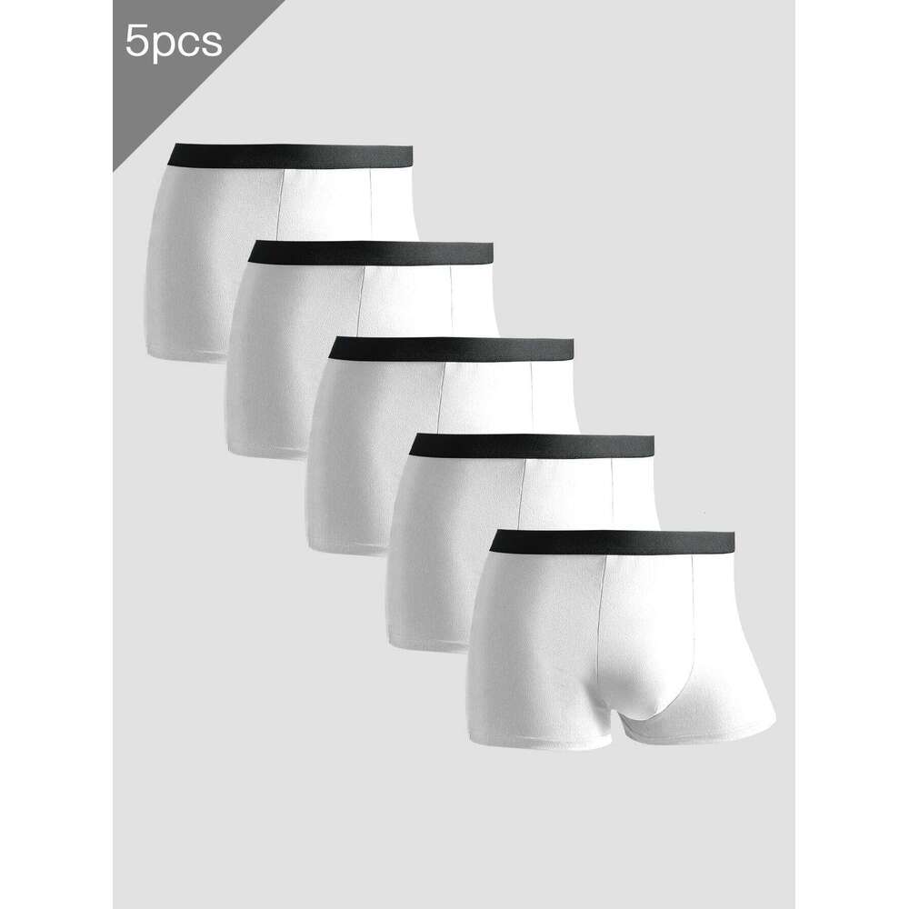 5Pcs Men's Pure Cotton Underwear Sports Boxer Shorts Large Size Comfortable Breathable Underpants Trendy X251225