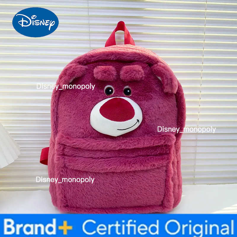 Disney Lotso Alien Cartoon Funny Plush Backpack Students Large Capacity Bag Girls Casual Soft Stuffed Schoolbag Lightening Bag H251225