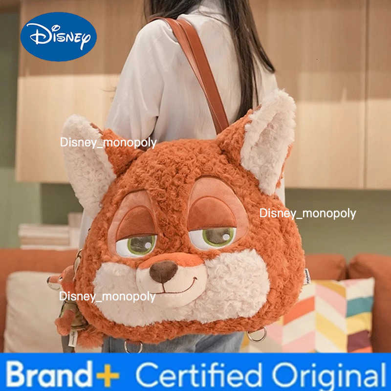 Disney Zootopia Judy Hopps Nick Wilde Big Face Plush Bag - Cute Animal Stuffed Backpack for Kids Adults H251225