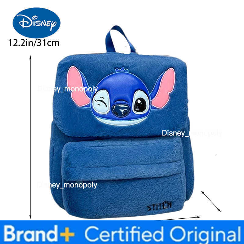 Disney Large Capacity Coral Velvet Backpack For Women 3D Cartoon Lightweight Soft Schoolbag Travel Commuting Backpack H251225