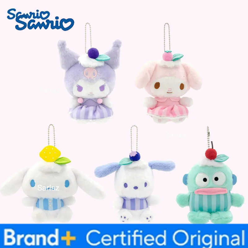 Sanrio 10CM Anime Cinnamoroll My Melody Kuromi Plush Doll Keychain PP Cotton Stuffed Doll Kawaii School Bag Pendant Gift H251225