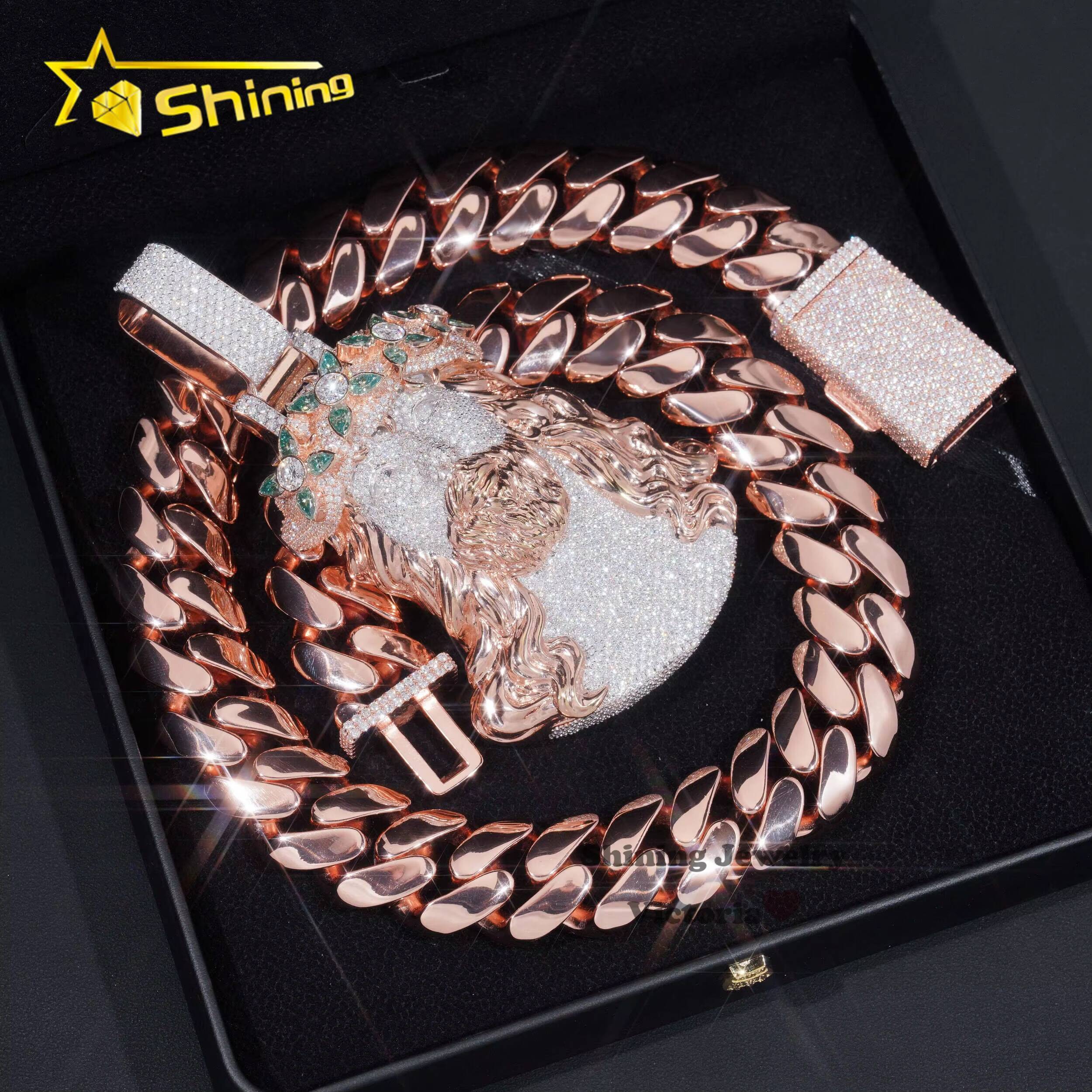 Iced Out Rapper Religious Jewelry 18K Gold Plated Big 3D Jesus Pendant 925 Silver Custom 5 VVS Moissanite Diamond Jesus Pendant