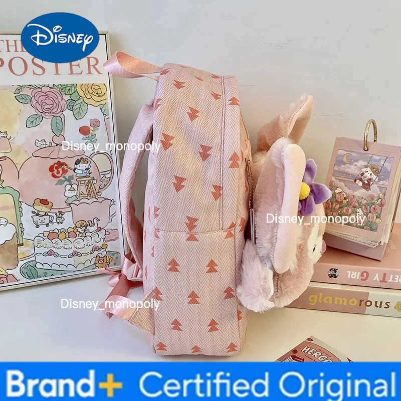 Disney Cute Stellalou Linabell Cartoon Backpack Female Plush Doll Big Face Backpack Large Capacity Schoolbag Student Stationary H251225