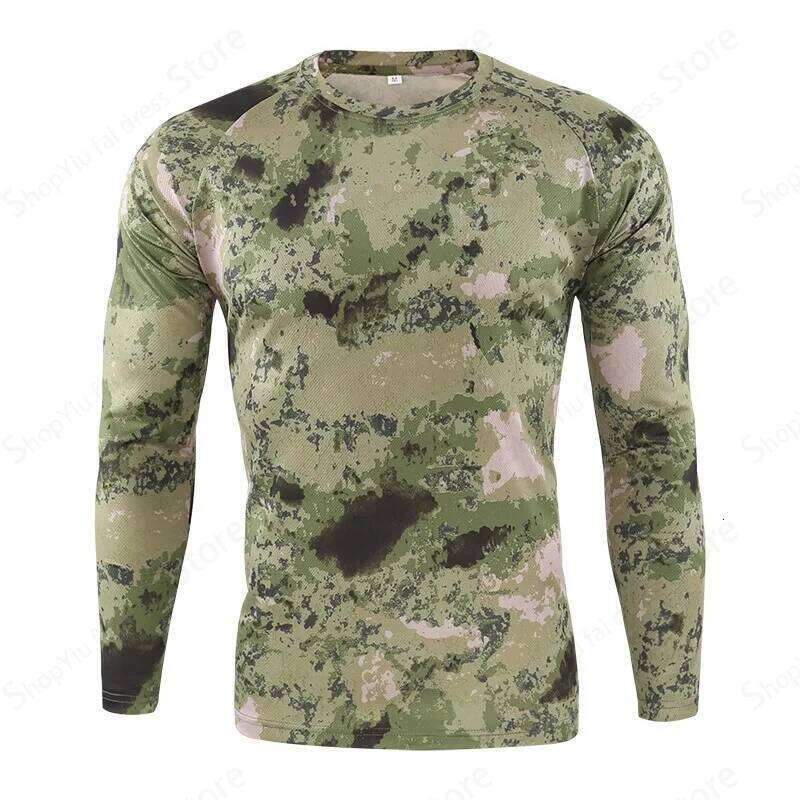 2025 3D Printed Pattern Long Sleeve T-Shirt Fashion Breathable Outdoor Camouflage Top Men's Clothing