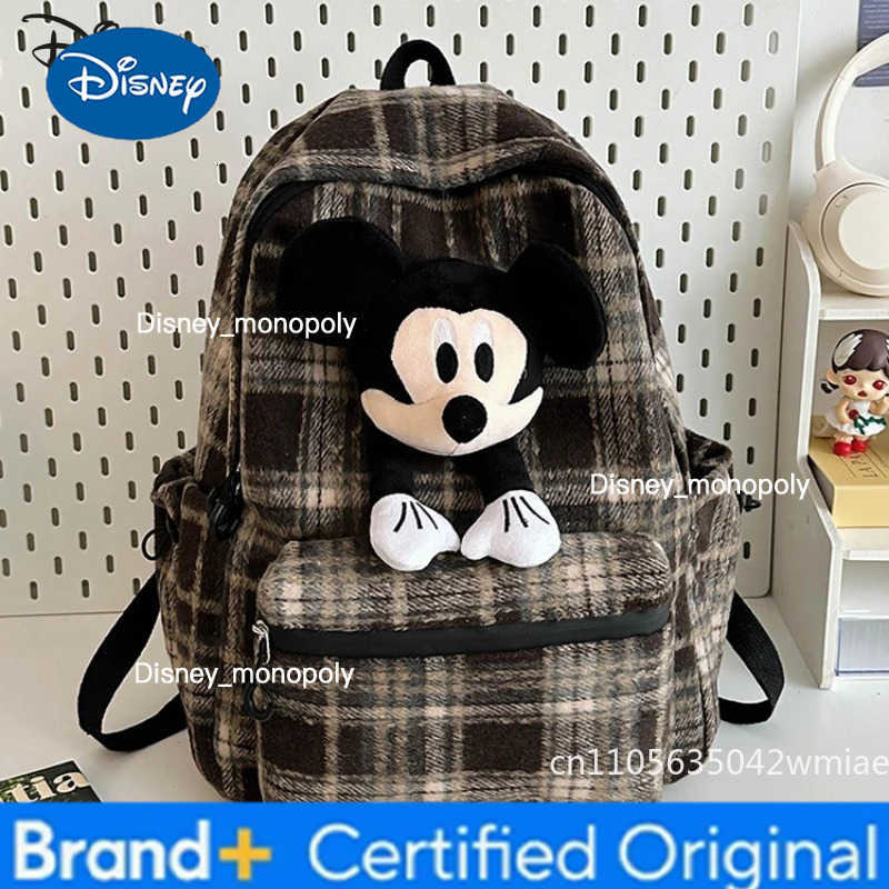 Disney Mickey 2026 New 3D Doll Backpack Fashionable High Quality Student Backpack Cartoon Versatile Large Capacity Girl Travel Backpack H251225