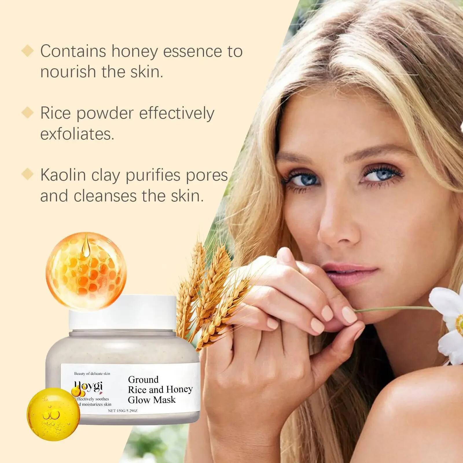 Bestseller Rice & Honey Face Moisturizing Fade Dark Spot Repair Brightening Shrink Pore Hydrating Mask Glowing Skin Care ddmySat