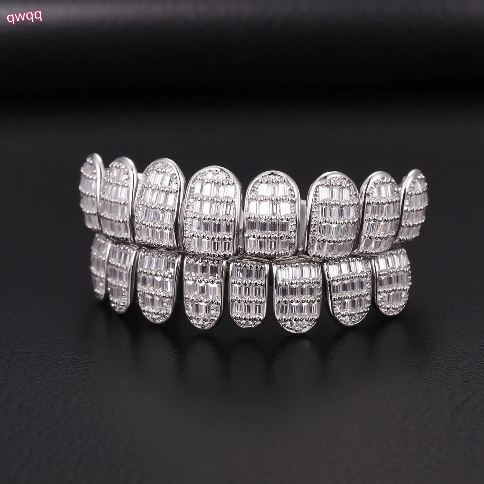 925 Silver Round Cut Moissanite Diamond Grills Stylish Iced Hip Hop Teeth Jewelry Fine Grillz for Men Women Perfect Gift