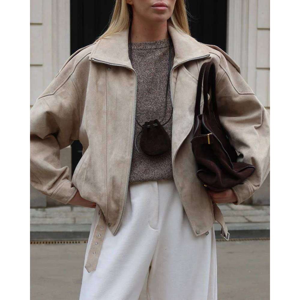 European And American Brown Lapel Irregular Short Loose Jacket Retro Maillard Designer Fashion 2026 Fashion Casual Top