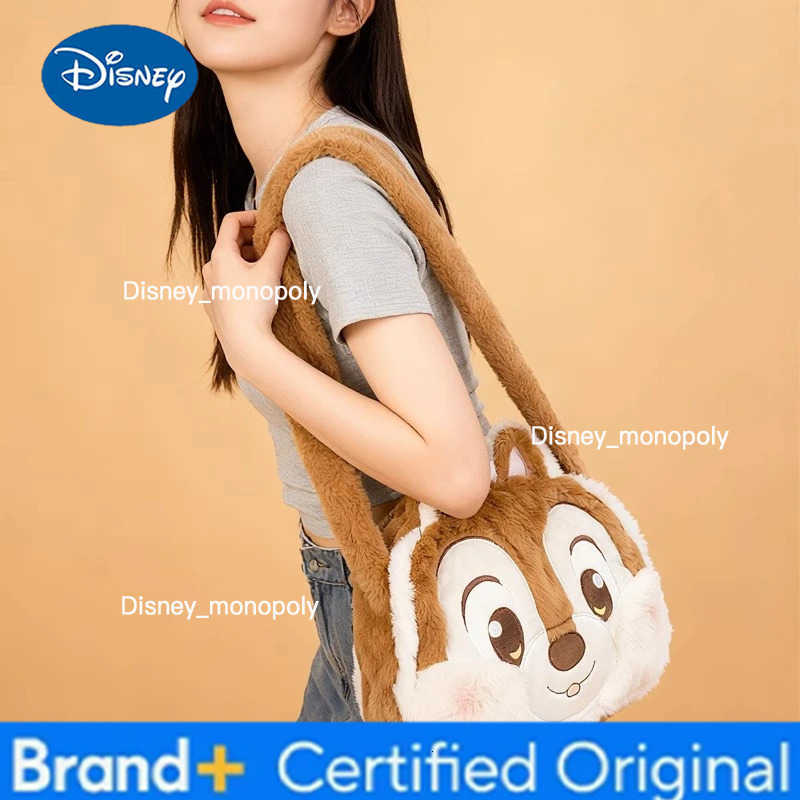 Disney Chip Dale Plush Crossbody Bag Cartoon Chip Dale Shoulder Bag Anime Merchandise Holiday Gift Commuting Multi-Compartment H251225