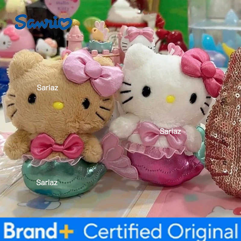 Sanrio New Cute Kitten Plush Keychain Cartoon Animal Cross Dressing Doll Couple Backpack Pendant Car Hanging Decoration Christmas Gift H251225