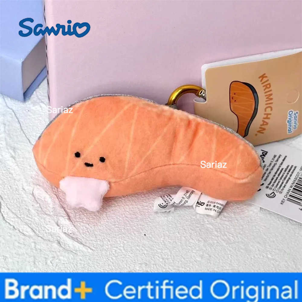 Sanrio Love Button Kitty Cinnamoroll My Melody Kuromi Salmon Frog 8CM Clip Pendant Keychain Plush Doll Toy H251225