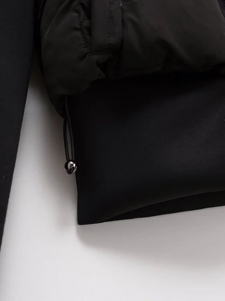 UNIZERA autumn womens casual fashion slim stretch fabric splicing cotton coat warm hooded 251225