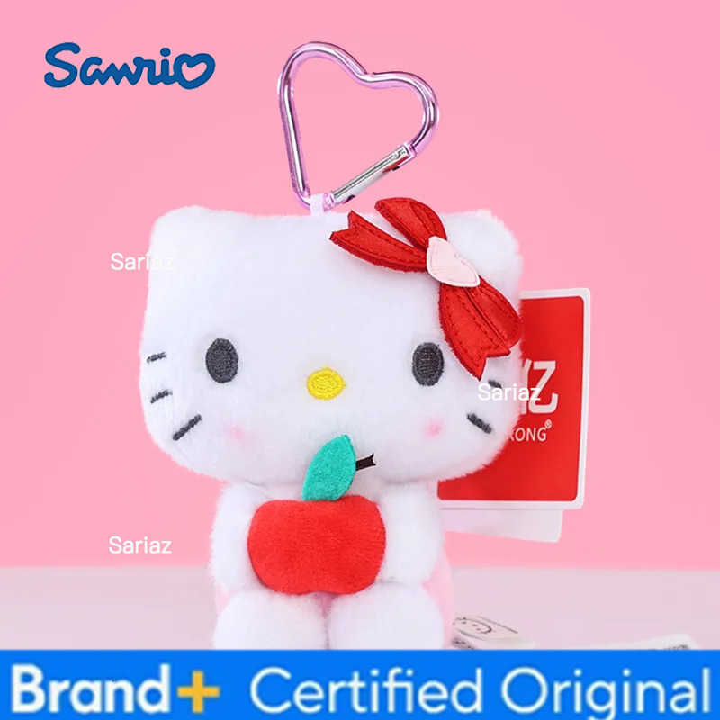 Sanrio 12cm Genuin My Melody Kuromi Cinnamoroll Kt Cat Plush Toy Anime Stuffed Animals Keychains Small Pendant Backpack Hangings H251225