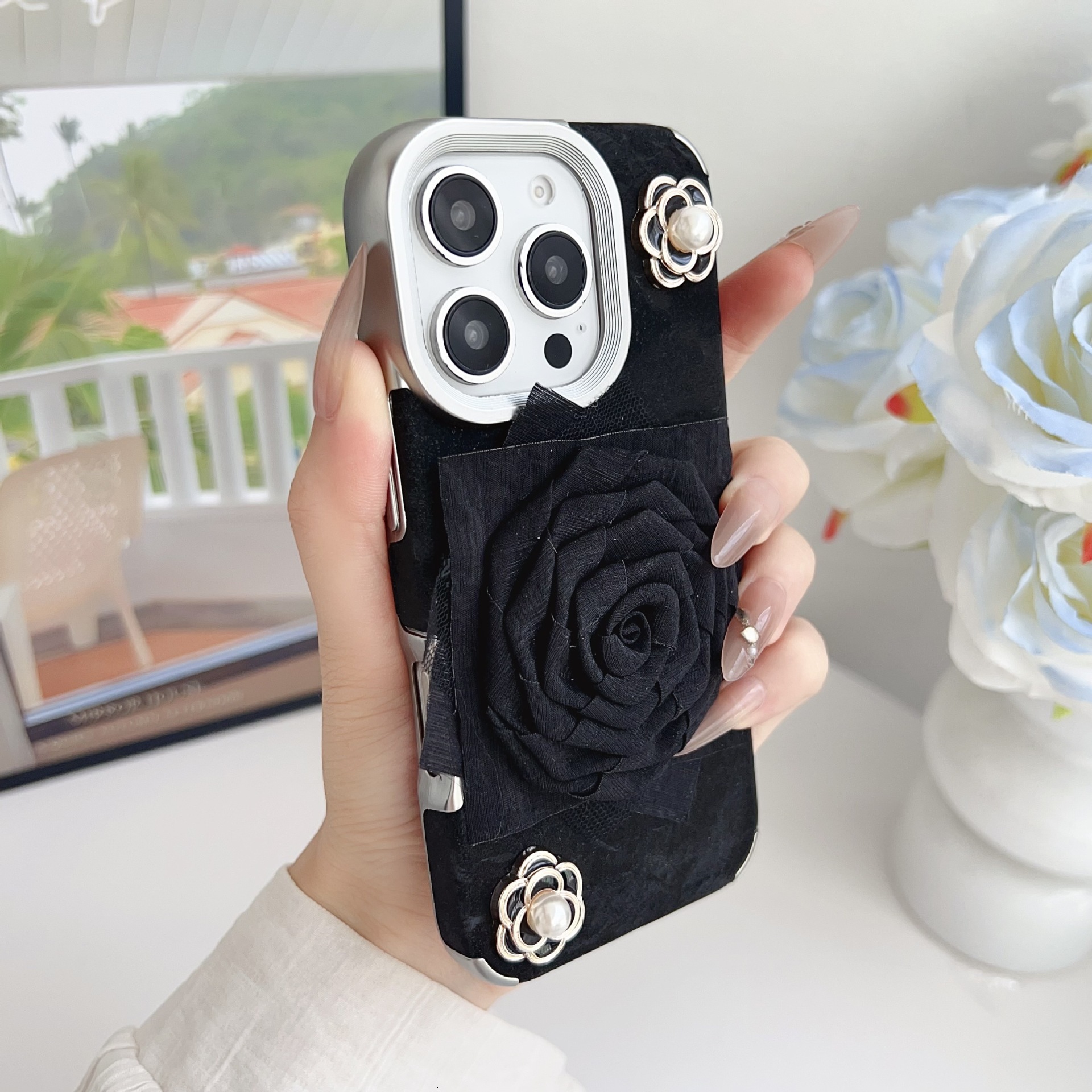 Suitable for iPhone 17 Max Phone Case Niche Velvet Rose Ins Cute Female Apple 16 Pro Flower