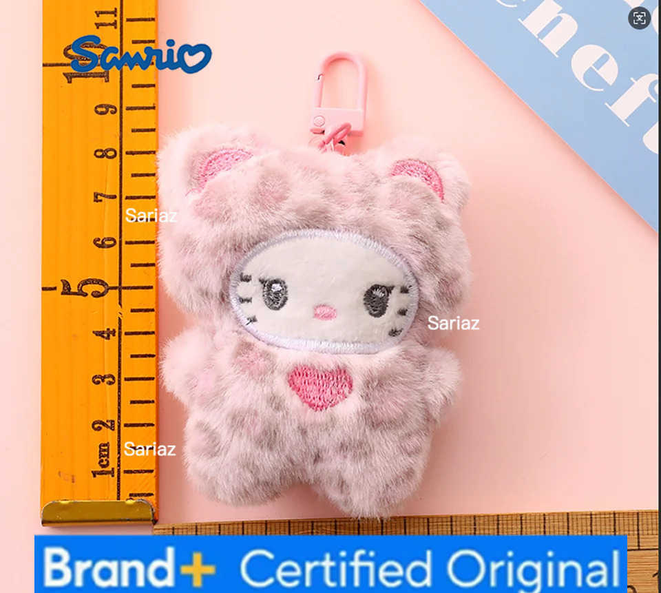 Sanrio Girl Gift Kawaii Keychain Hello Kitty Keychain Cinnamoroll Keyring Doll Plush Toy Backpack Pendant Car Key Ring Plushie H251225