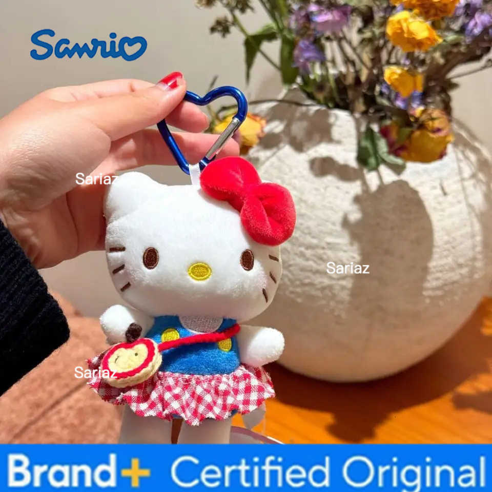 Sanrio Plaid Skirt Shoulder Bag Hello Kitty Pendant Keychain Bag Hanging Accessories KT Cat Accessories H251225