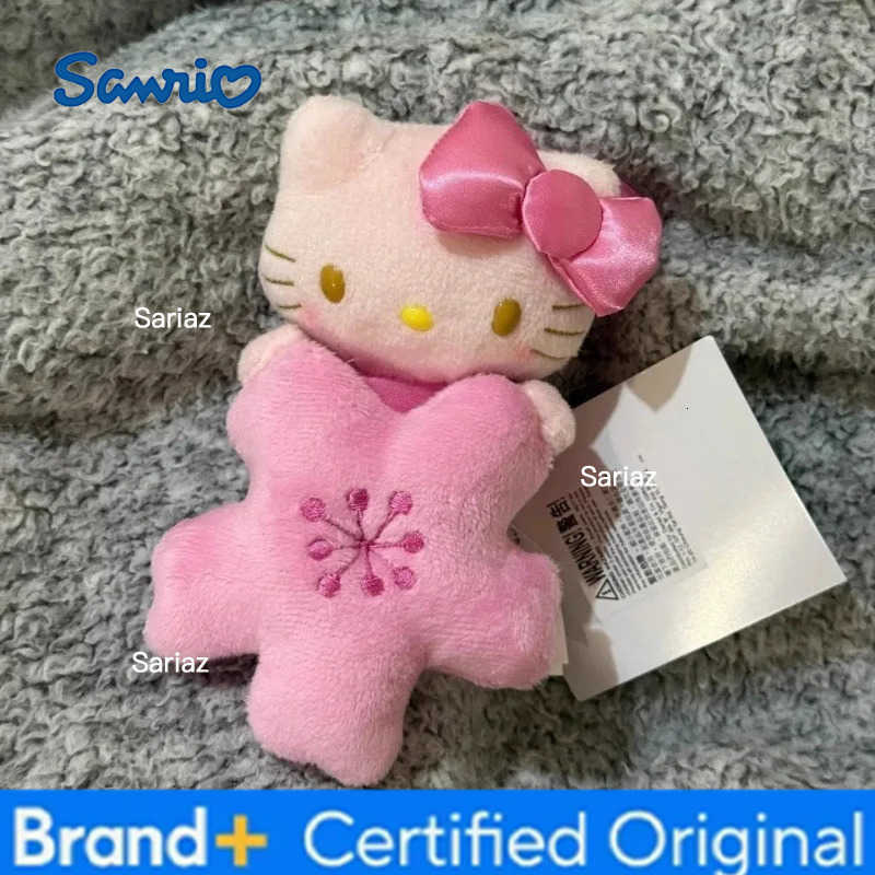 Sanrio Sanrios Black Skin Cherry Blossom Series Plush Doll Pendant Sakura Hello Kitty Plush Toys Kawaii Keychain Backpack Pendant gift H251225
