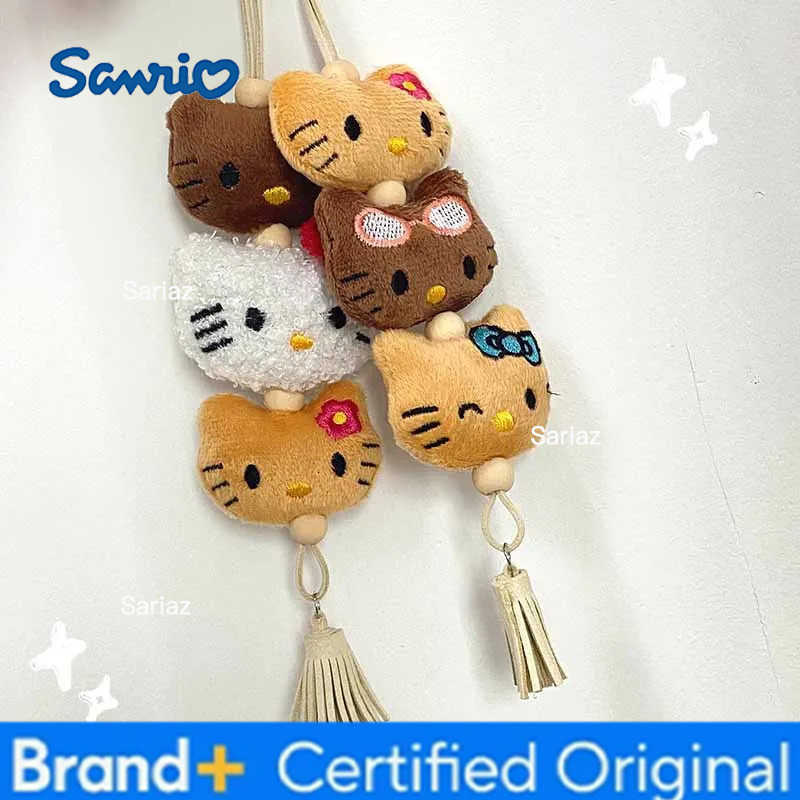 Sanrio Hello Kitty Plush Keychain Kawaii Children Anime Plushie Pendant Keyring Cute Women Bag Car Keychians Girl Birthday Gifts H251225