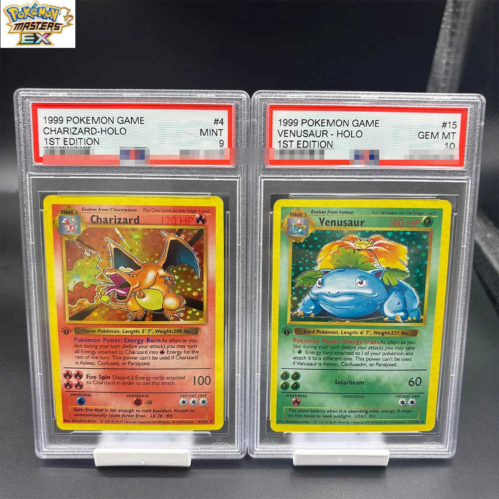 DIY 1999 PTCG GAME English Version 1ST EDITION CHARIZARD BLASTOISE Collection Card 10Points Rating Card Anime Game Card Gift Toy L2512251VHQ