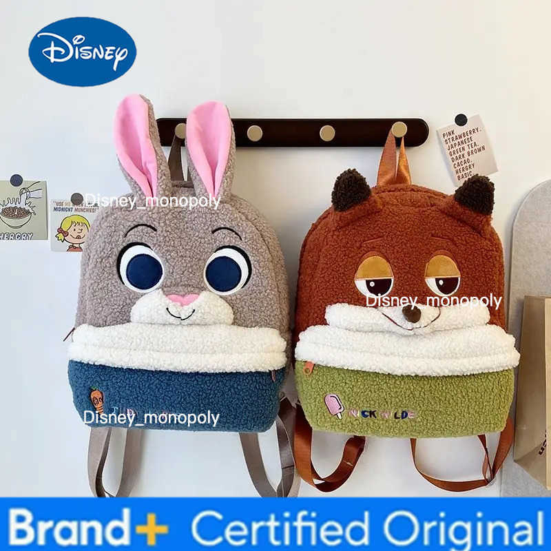 Disney Nick Judy Backpack Cute Cartoon Plush Backpack Ultra Lightweight Large Capacity Doll Bag for Students Kids Gift H251225