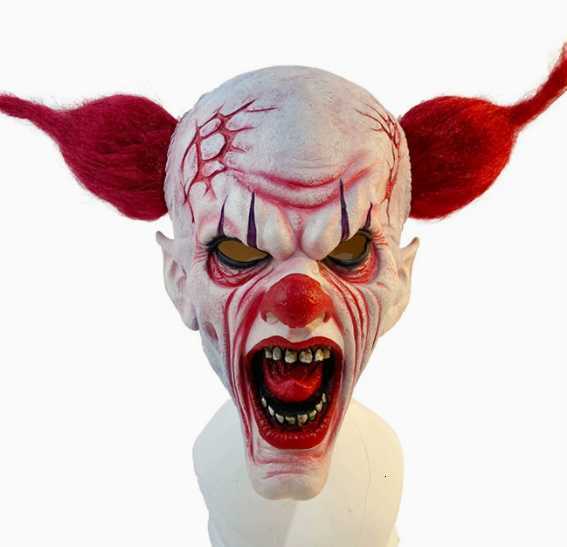 2025 New Halloween Long Hair Clown Mask Latex Headgear H251210