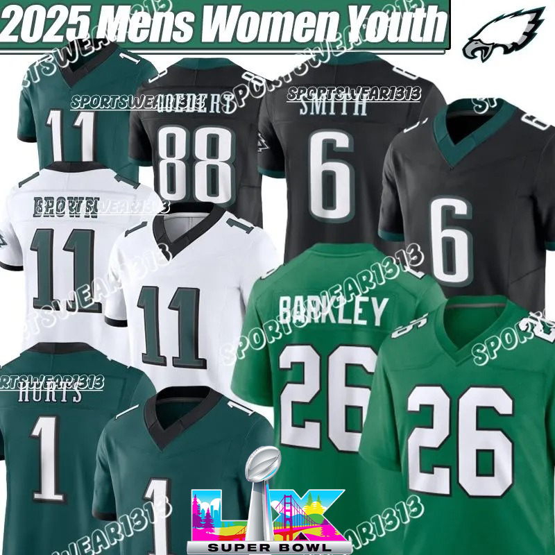 Philadelphiacity Eagleses jerseys Jalen Hurts Saquon Barkley Brown Jason Kelce DeVonta Smith Brandon Graham Jalen Carter Brian Dawkins Quinyon Mitchell jerseys