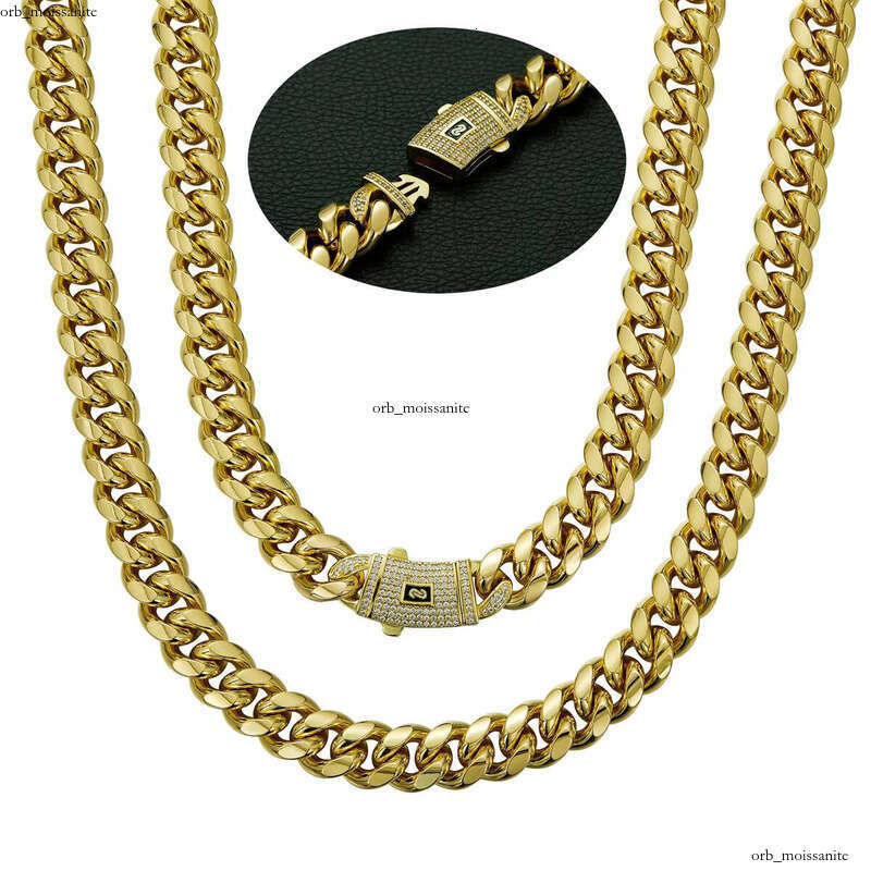 Thermal Design Sterling Silver 14k Gold Plated VVS Moissanite Monaco 6/8/10/12/14/16mm Miami Cuban Men's and Women's Chain