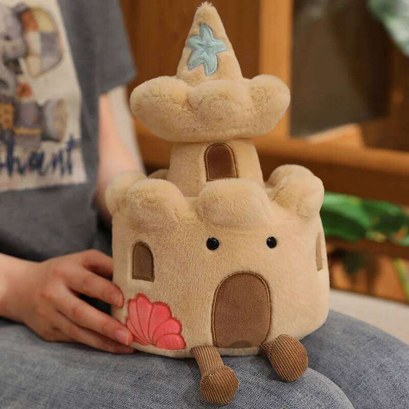 High Quality Brown Fortress Lighthouse Plush Office Decor Soft Baby Comfort Dolls Birthday Christmas Gifts For Kids X251225