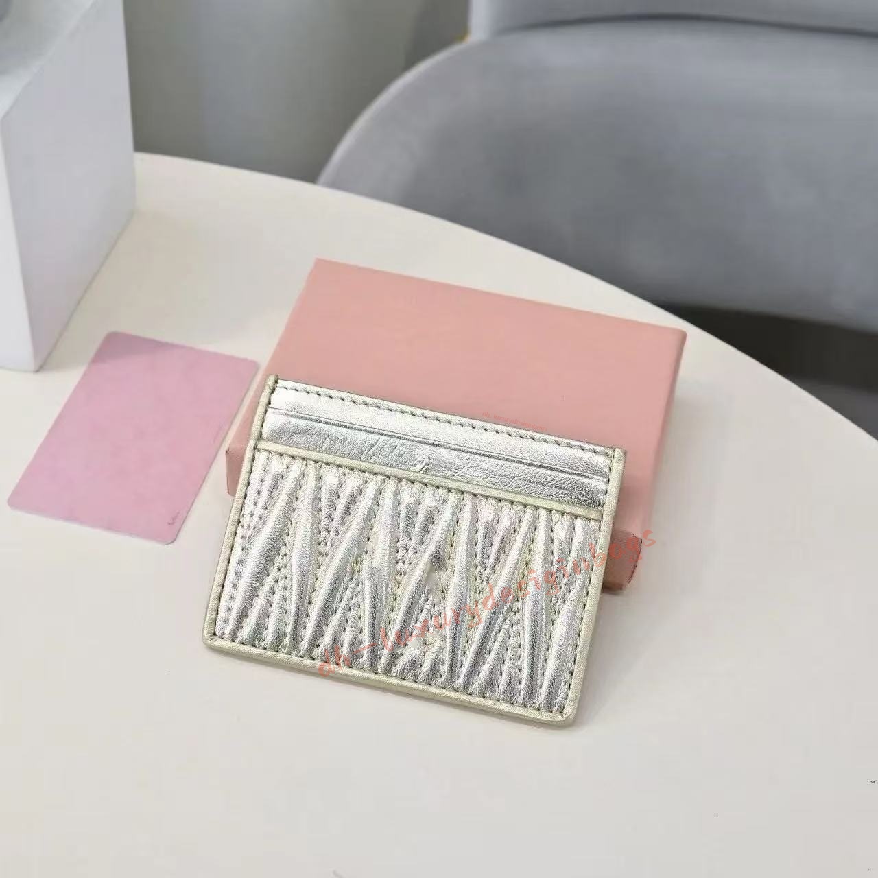 Card Holder Pink Coin Purses MiueM Designer Wallet Cardholder Mens Womens Card Holders Key Pouch Girls Passport Mini Pleated