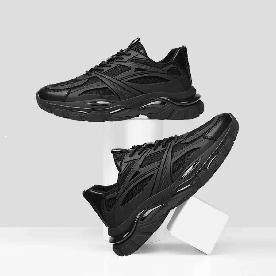 Winter Chunky Heightening Sneakers Man Genuine Leather Mesh Elevator Warm Thick Sole Lift Men Shoes Increase Insole 6-8CM X251225