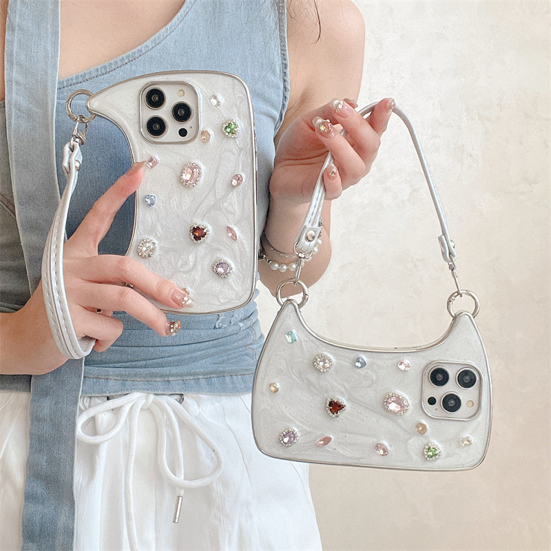 ins Light Luxury Sparkling Diamond Handbag Compatible with iPhone 17 Pro Max Apple 16/15/14 Phone Case