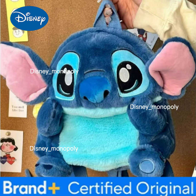 Disney 25cm Plush Backpack Cartoon Anime Stitch Stuffed Cartoon Kids Shoulder Bag Kawaii Cosplay Cute Soft for Birthday Gifts H251225